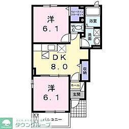 サンシティ 2DKの間取図画像