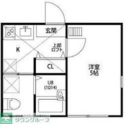 レスピーロ能見台B棟 1Kの間取図画像