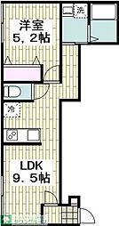 Kawasaki.N 1LDKの間取図画像