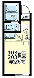 ユナイト追浜モンペリエ ワンルームの間取図画像