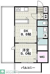 Cotton town 横濱 1DKの間取図画像