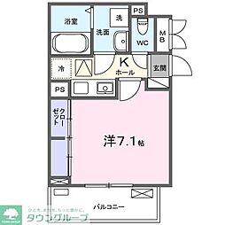 ポレポレ 1Kの間取図画像