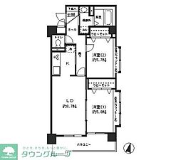 オーシャンプラザアネックス 2LDKの間取図画像