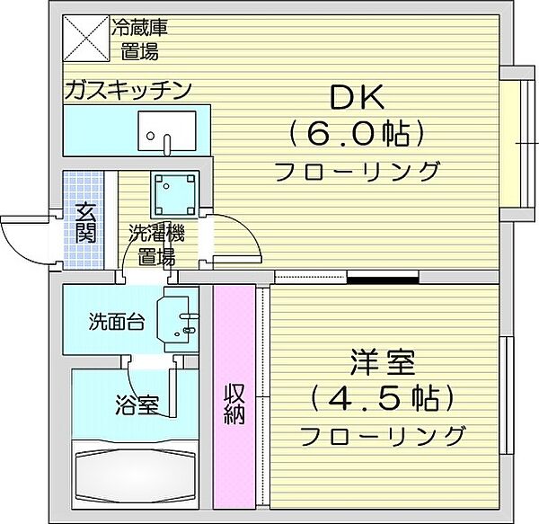 ハートランド光星 ｜北海道札幌市東区北十一条東5丁目(賃貸マンション1DK・4階・27.90㎡)の写真 その2