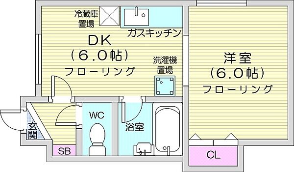 北海道札幌市北区北二十条西2丁目(賃貸マンション1DK・1階・28.56㎡)の写真 その2