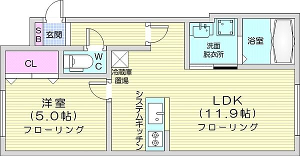 ノースポイント元町 ｜北海道札幌市東区北二十二条東13丁目(賃貸マンション1LDK・3階・39.30㎡)の写真 その2