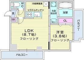 AsterN13  ｜ 北海道札幌市東区北十三条東16丁目（賃貸マンション1LDK・8階・29.80㎡） その2