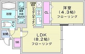 北海道札幌市北区北三十条西4丁目（賃貸マンション1LDK・4階・30.62㎡） その2