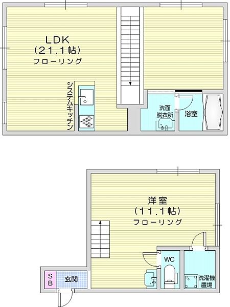 SORBELLE　A ｜北海道札幌市中央区大通東5丁目(賃貸マンション1LDK・3階・61.73㎡)の写真 その2