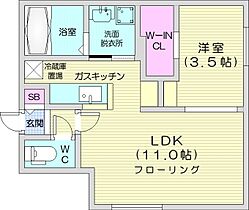 エアフォルク学園前  ｜ 北海道札幌市豊平区平岸二条1丁目（賃貸マンション1LDK・2階・35.72㎡） その2