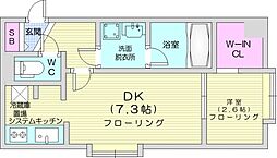 ピュア東彩館8 3階1DKの間取り