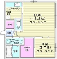 北海道札幌市東区北四十三条東18丁目（賃貸マンション1LDK・2階・41.31㎡） その2