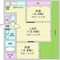 AMS伏見  ｜ 北海道札幌市中央区南十七条西14丁目（賃貸マンション2LDK・2階・54.15㎡） その2