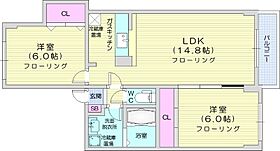 北海道札幌市北区新琴似一条4丁目（賃貸マンション2LDK・3階・55.41㎡） その2