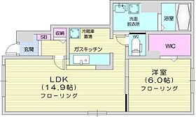 シャレオサッポロ25  ｜ 北海道札幌市東区北二十五条東3丁目（賃貸アパート1LDK・1階・48.19㎡） その2