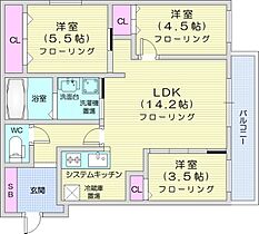 北海道札幌市手稲区前田二条11丁目（賃貸マンション3LDK・3階・62.95㎡） その2