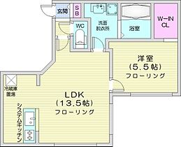 北海道札幌市中央区南五条西18丁目（賃貸マンション1LDK・4階・43.67㎡） その2