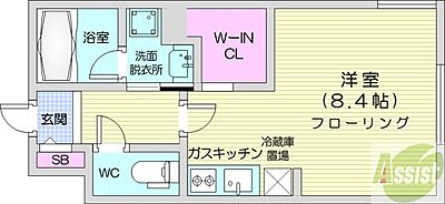 間取り：1K、都市ガス、エアコン、ガス暖房、ネット無料