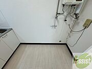こちらに冷蔵庫を置けます。調理時の動線もばっちり効率的。