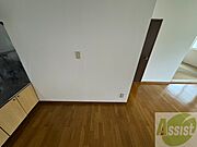 こちらに冷蔵庫を置けます。調理時の動線もばっちり効率的。