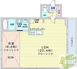 札幌市東区北十四条東8丁目マンション 1LDKの間取図画像