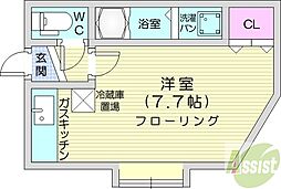 パームヒル麻生1 ワンルームの間取図画像