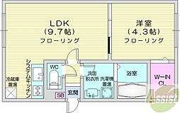 JEEK BLAU MOTOMACHI(ジークブラウ元町) 1LDKの間取図画像