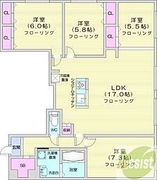 JOYCE宮の森レジデンス 4LDKの間取図画像