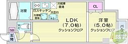 パークヒルズ中央411 1DKの間取図画像