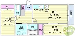 メゾンド桜 2DKの間取図画像
