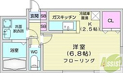 ラフォルテ桑園 1Kの間取図画像