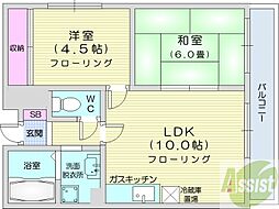 ノースシティー17 2LDKの間取図画像