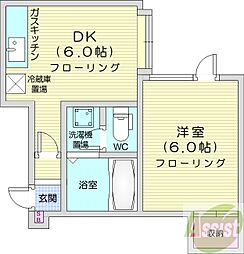 ベルハイム5 1DKの間取図画像