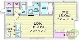 bmontagne 1LDKの間取図画像