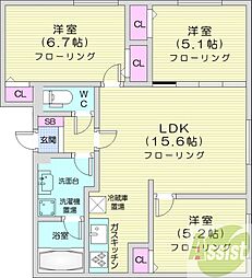 BRIGHTGARDEN209 3LDKの間取図画像