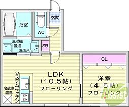 partire裏参道 1LDKの間取図画像