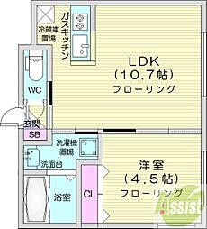 スペランツァ北円山 1LDKの間取図画像