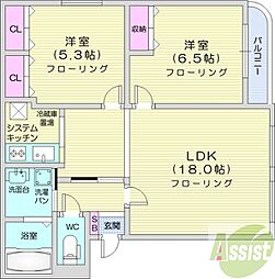 ベストライフ21 2LDKの間取図画像