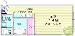 エストラーダN18 1Kの間取図画像