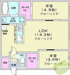 MONOLITH 2LDKの間取図画像