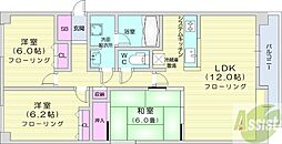 マンションクロダ南8条 3LDKの間取図画像