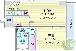 クレインコート 1LDKの間取図画像