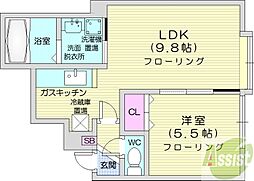 ガーデンズリビオ 1LDKの間取図画像