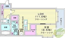 アルファスクエア北11東1 1LDKの間取図画像