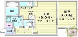 エルム21 1LDKの間取図画像