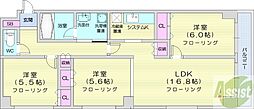 COMFORIA北三条 3LDKの間取図画像