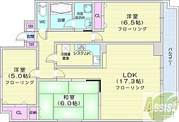ポラリス伏見 3LDKの間取図画像
