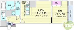 アルファタワー札幌南4条 1LDKの間取図画像