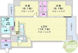 SquareMs6142 2LDKの間取図画像