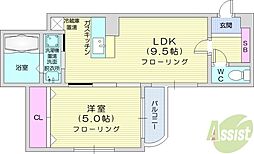 エルミタージュ 1LDKの間取図画像